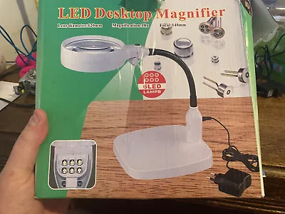 Desktop Led Magnifier Lamp Reading Hobbies Craft Workbench Art • $20