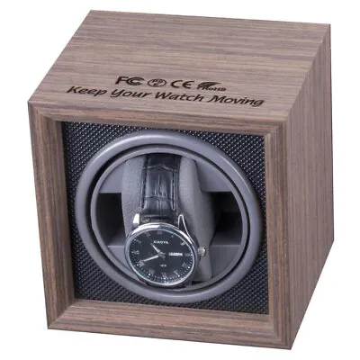 Single Watch Wooden Winder-Automatic Winders Storage Box Case Watches Two Modes • £21.90