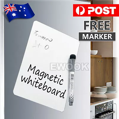 $5.95 • Buy NEW A5 Fridge Magnetic Whiteboard + Board Pen Marker Eraser Memo Reminder Magnet