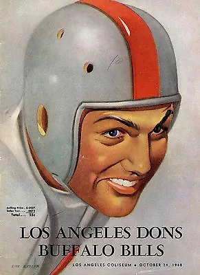 1948 Los Angeles Dons Buffalo Bills Program AAFC • $225