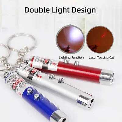 LASER TEASER PEN CAT KITTEN Fun Exercise Play Toy Mouse Projecting Pointer Flash • £2.99