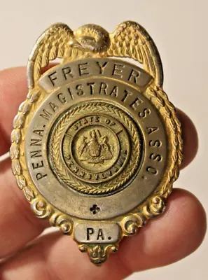 Rare Penna PA Pennsylvania Magistrates Pin Back Badge Freyer • $79.97