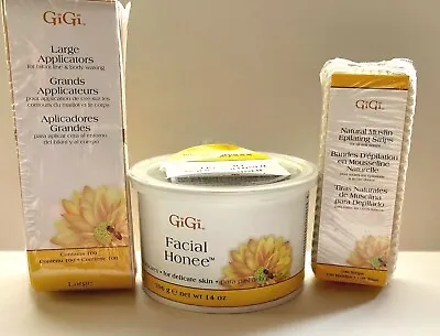 GiGi Facial Honee Wax Delicate Skin 14oz & Muslin Strips & Large Applicator NEW • $38