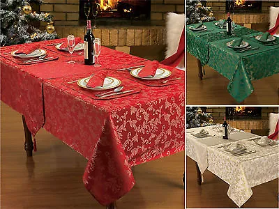 £11.95 • Buy Christmas Glitter Festive Tablecloth Table Linen Xmas Napkins Runner Mat 