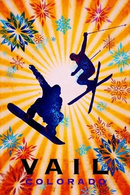 $9.99 • Buy Vail Colorado Ski Winter United States America Travel Advertisement Poster