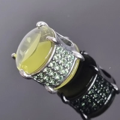 $58 • Buy New PANDORA Green Oval Cabochon CZ Silver Charm 799309 Free Post 