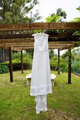 $99 • Buy 1960's Wedding Dress, White, Empire Line, Size 10au