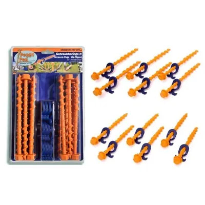 Peggy Peg 12 Pack - 20cm Standard Screw In Pegs Camping Tarps Tents Awnings PP02 • $42.50