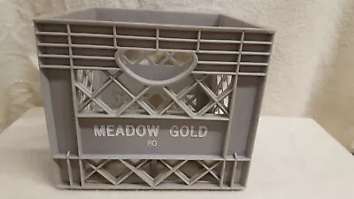 Meadow Gold Plastic Milk Crate Gray Grey Vintage VTG Battle Creek 1980 80S Steel • $18