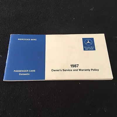 1987 Mercedes Benz Owner's Service Warranty Book Manual 300D TD D 560 SL SEL SEC • $24.98