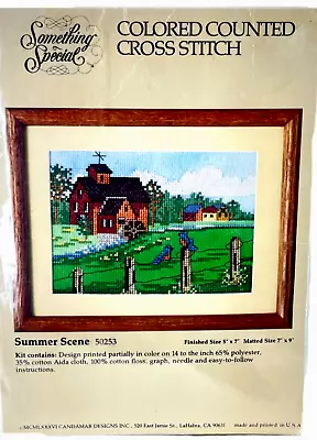 Candamar Designs Vintage 1986 Colored Cross Stitch Kit  SUMMER SCENE Needlecraft • $17