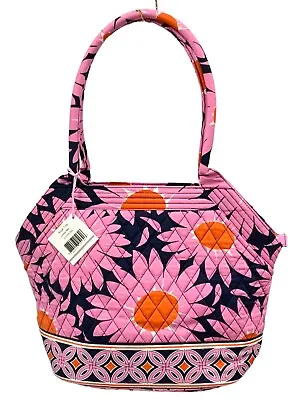 Vera Bradley Angle Tote Loves Me Shoulder Bag Purse Tote Pink Flowers Daisy’s • $33.70