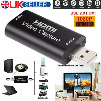 1080P Full HD Audio Video Capture Card 4K HDMI To USB 2.0 Video Capture Device • £6.99