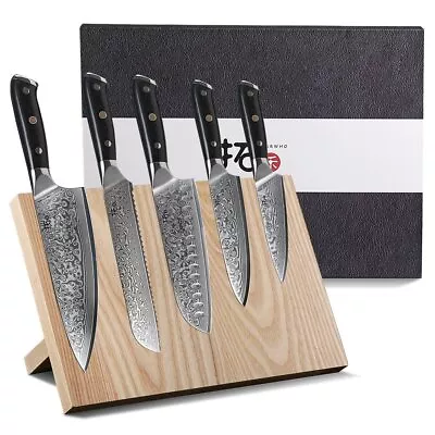 5Pcs TURWHO Kitchen Cook Chef Knife Japanese VG10 Damascus Steel Knife Block Set • $299