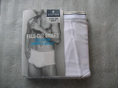 Men's Stafford Full Cut Briefs Size 40 4 Pack White - Nip • $25