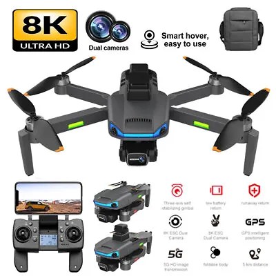 $218.58 • Buy 5G WiFi FPV 8K GPS Drone HD Dual Camera Follow Me Drones Brushless RC Quadcopter