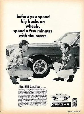 1969 Cragar Swinger Custom Wheels On Camaro Rally Sport Bill Jenkins Print Ad • $17.11