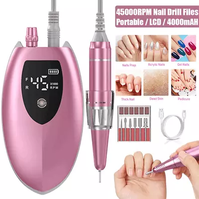 45000RPM Portable Nail Drill Machine Set Professional Electric Nail Manicure USA • $48.99