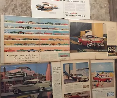 1957 Ford Galaxie *Lot Of 6* Fairlane Sunliner Convertible*Original*car Ad Print • $14.99