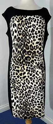 $13.61 • Buy Wallis Size 16 Dress Black Leopard Print Casual Work Party