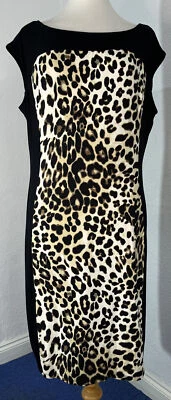 $13.61 • Buy Wallis Size 16 Dress Black Leopard Print Casual Work Party