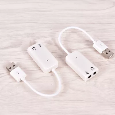 Usb Sound Adapter To 3.5Mm Mini Jack Audio&Microphone Mic For Skype Pc Laptop-LU • $5.35