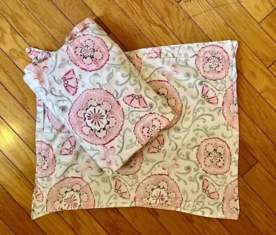 Pottery Barn Kids Pink Paisley Casey Suzani Twin Duvet Cover & Sham • $29.99