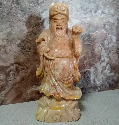 Vintage Carved Soapstone Asian Wiseman   8 H • $44.99