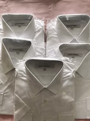 5 White Security Shirts (short Sleeved) Size 16 Collar - Brand New • £7.50