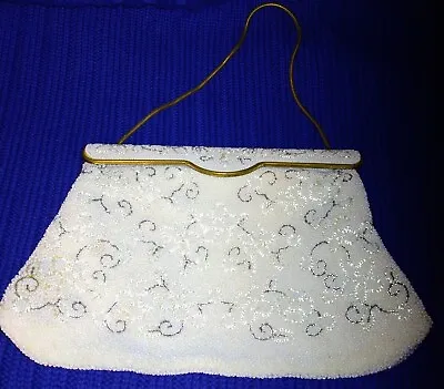 Vtg U C & M Caron Beaded Purse Handmade France Tri Colored Front/Back Nice • $45.99