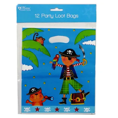 Pirate Party Printed Large Loot Bags Pack Of 12 Size 220mm X 184mm • $3.67