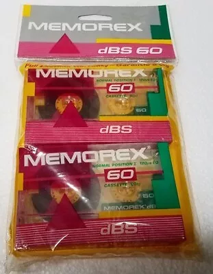 Memorex DBS 60 Minute Blank Cassette Audio Tapes 2 Pack Brand New Free Shipping • $9.95