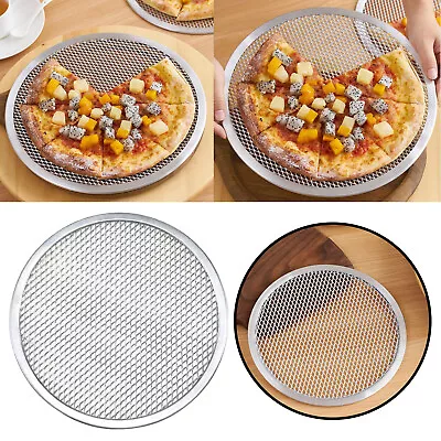 Aluminum Pizza Grill Mesh Baking Pan 14 Baking Tools Pizza Baking Pan Thickened • $13.98