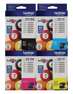 4 Pk Of GENUINE Brother LC201 Ink Cartridge For MFC-J480DW MFC-J880DW MFC-J885DW • $25.99