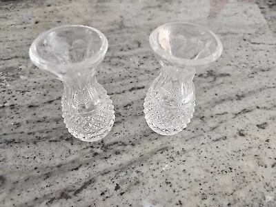  Waterford Crystal Alana 4  Mini Bud Vase 1980s  Vase Vintage Ireland Set Of Two • $65