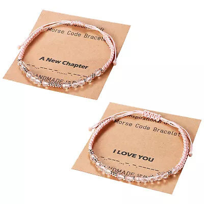 Morse Code I Love You Morris Bracelet Distance Matching Braided Beaded Jewelry • $12.99