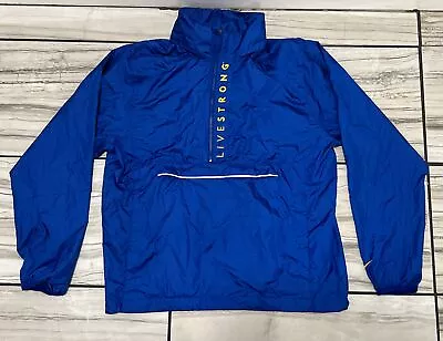 Nike Jacket Mens L Large Blue Anorak Windbreaker Livestrong Half Zip Sportswear • $27.99