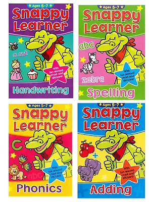 Set Of All 4 Snappy Learner Books 5-7 Years Learn Maths Spelling Writing Phonics • £5.75