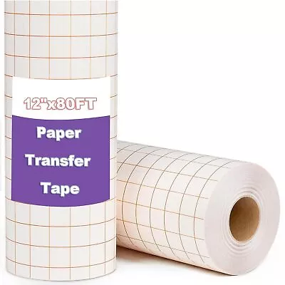 Transfer Tape For Vinyl 12” X 80 FT W/Orange Alignment Grid For Adhesive Vinyl • $9.99