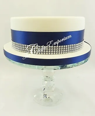 £3.49 • Buy Sparkling Round Diamante Effect  Cake Trim & 50mm Ribbon 1,2 & 5 Metre Lengths