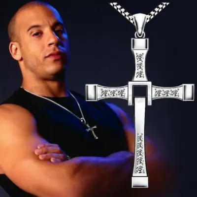 Fast & Furious Cross Men's  Vin Diesel Stainless Steel Cross Pendant Necklace • $4.97
