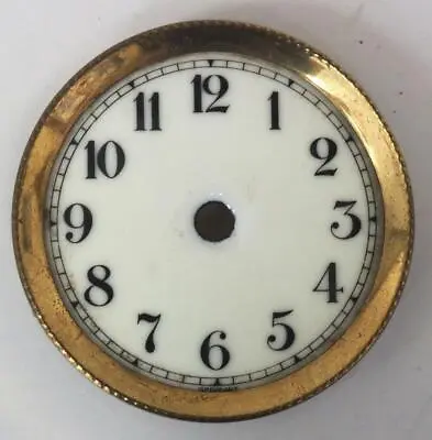 Vintage Enamel Mantel Clock Dial - Clockmakers Spares - Torsion Clock Dial 80mm • $37.83