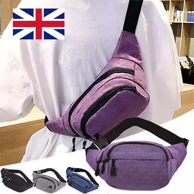 Waist Bum Bag Waterproof Women Men Fanny Pack Holiday Travel Money Belt Unisex • £5.69