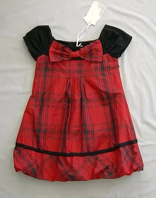 NWT MONNALISA GIRLS RED BLACK TARTAN DRESS 10 - 11 Yrs SZ 11 EUR 146  • $74.68