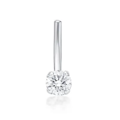 22 Gauge 14K White Gold L-Shape Nose Ring With 0.05 Carat Genuine Diamond • $59.99