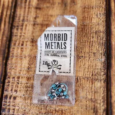 Morbid Metals Body Jewelry 18 Gauge Surgical Steel Piercings 4 Pack Teal Splat • $10.99