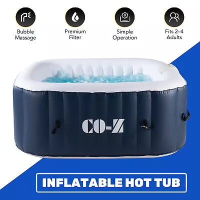 4-Person Inflatable Hot Tub W 120 Jets And Air Pump For Patio Backyard And More • $378.32