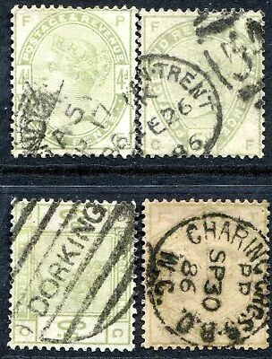 (317) 4 GOOD LIGHTLY USED SG192 - SG196  QV DULL GREEN 4d 5d 6d & 1/- • £0.99