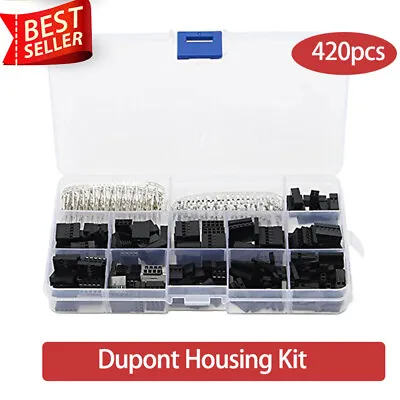 $18.14 • Buy 420X 2.54mm Dupont Wire Jumper Header Connector Housing Assortment Kit Crimp Pin