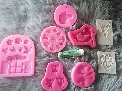 Bundle Of Silicone Moulds For Resin Fimo Clay Etc.Mermaid Fairies Unicorns Etc • £8